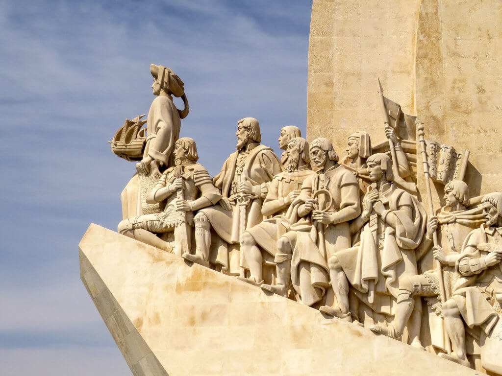 close up of the Padrão dos Descobrimentos monument of Portuguese explorers