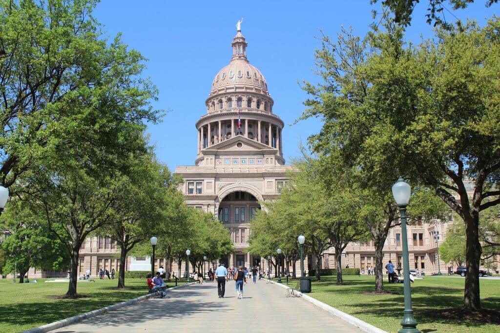 Texas state capitol building in Austin Texas