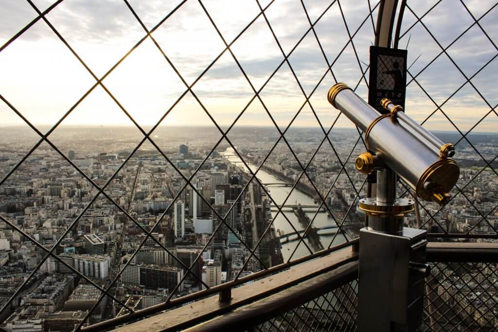 telescope at the top of the Eiffel tower 