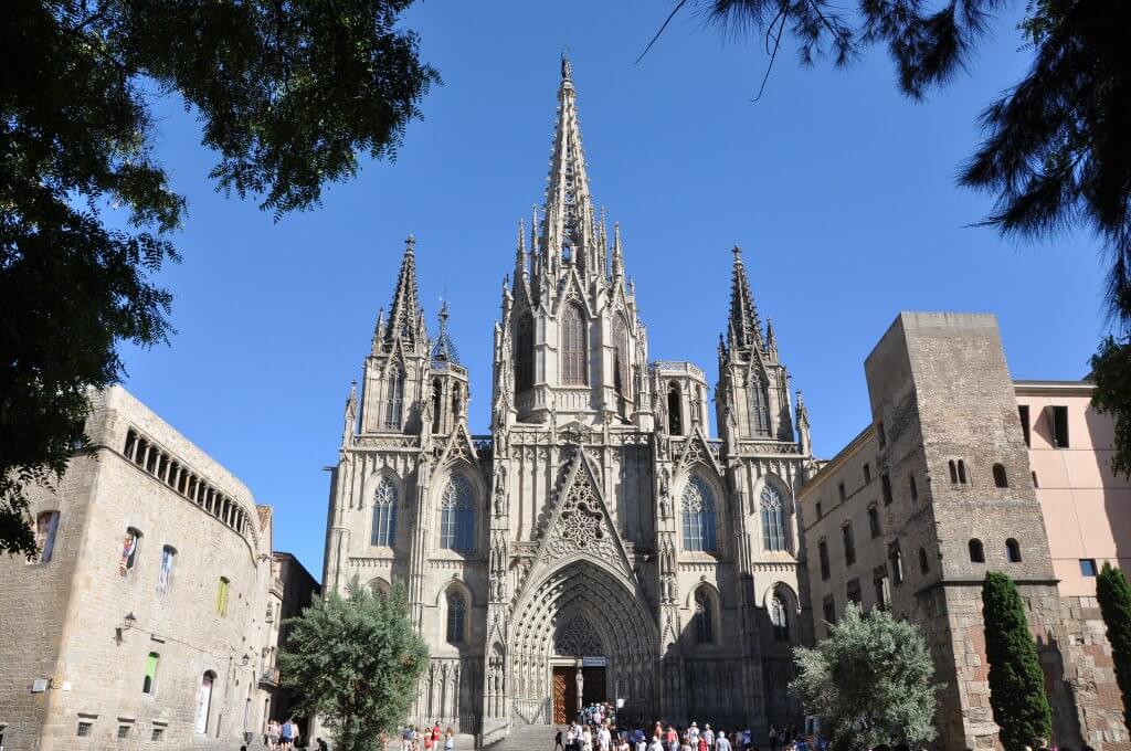 exterior of the Barcelona cathedral