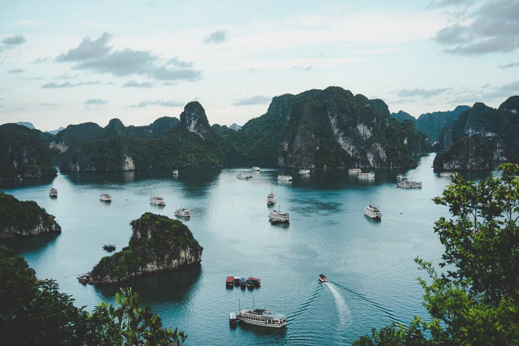 ha long bay vietnam tour from above