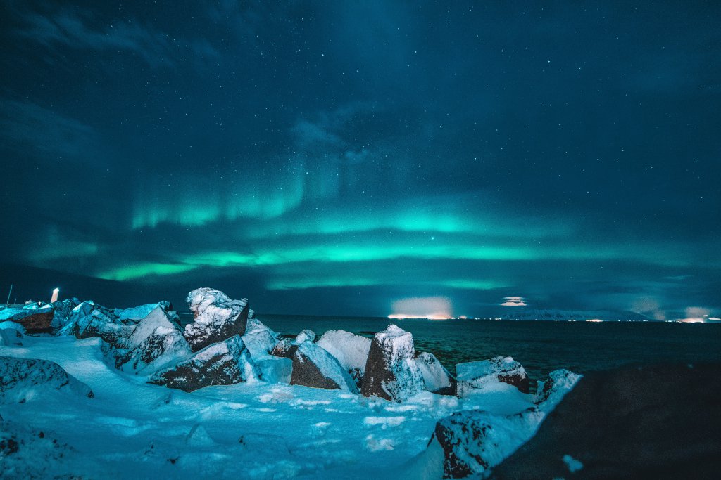 northern lights over iceland