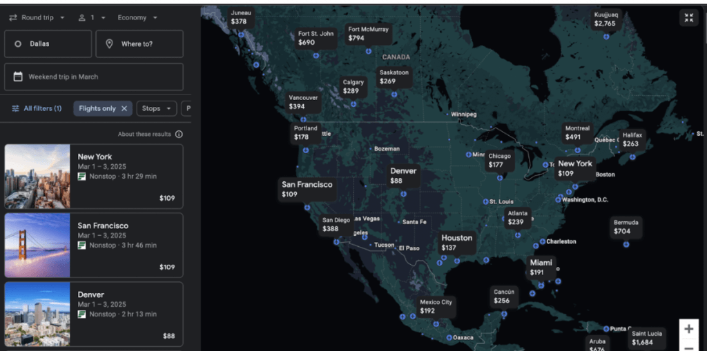 Use the flexible location search to find cheap flights to anywhere on Google Flights