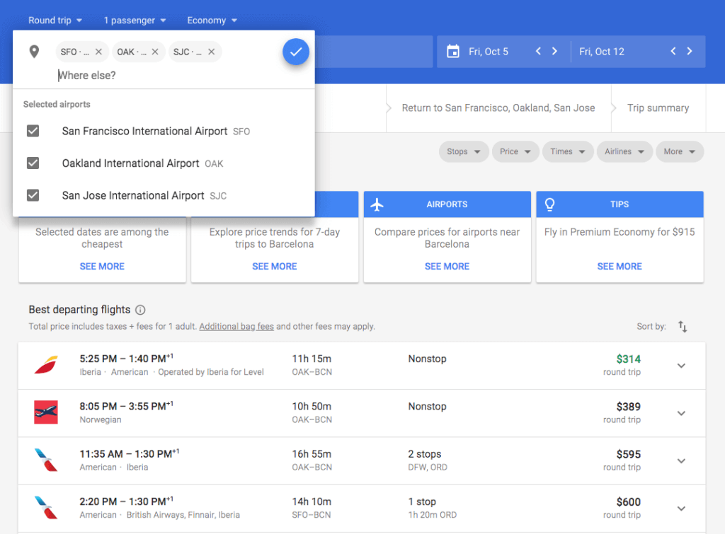 select airports