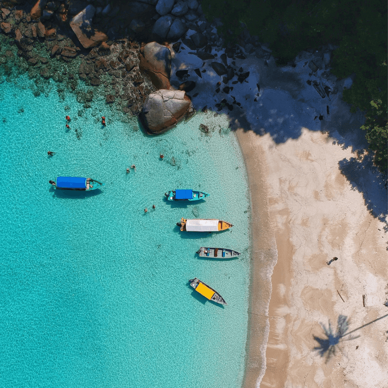 boats in clear water