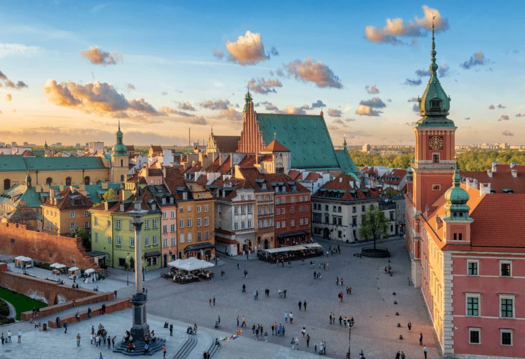 view of the city of Warsaw, Poland