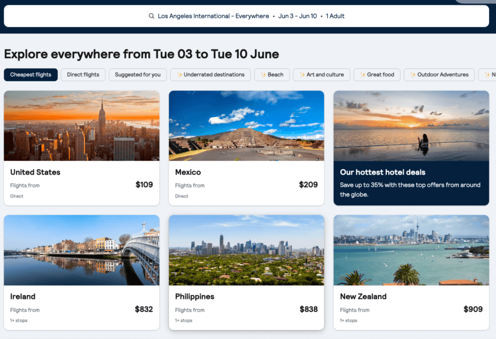 Skyscanner is the best flight search engine for its multi-city search tool