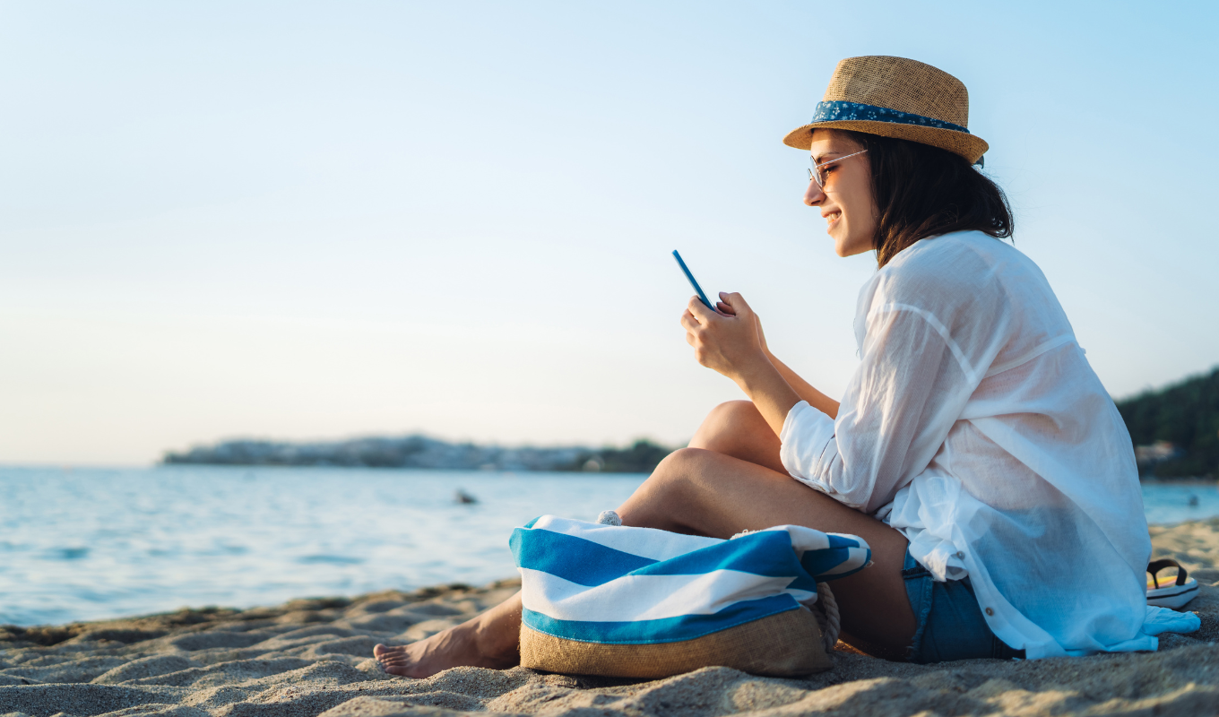 traveler with phone