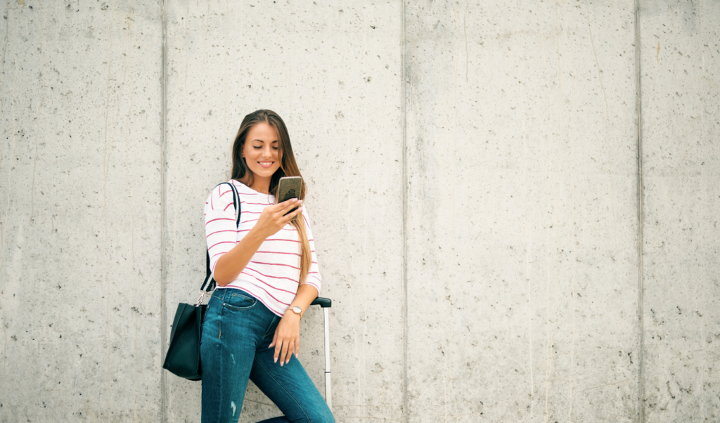 traveler using phone