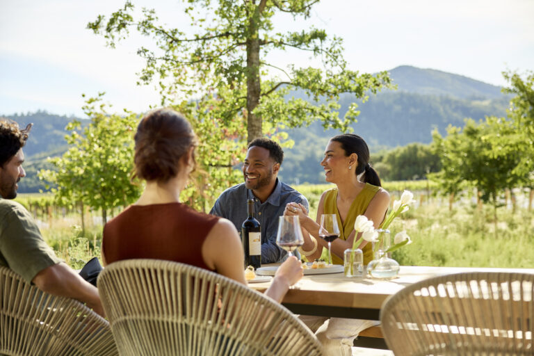 People enjoying wine at Mondavi winery